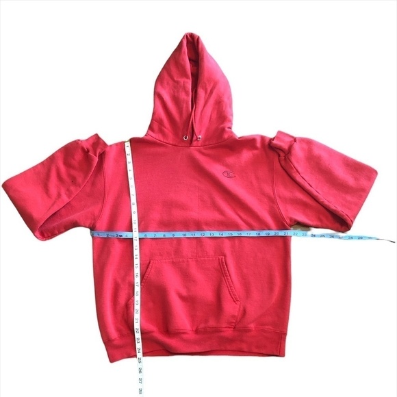 CHAMPION Sweatshirt Unisex Size Medium Red Athletic Pullover Hoodie ECCO - Picture 4 of 8